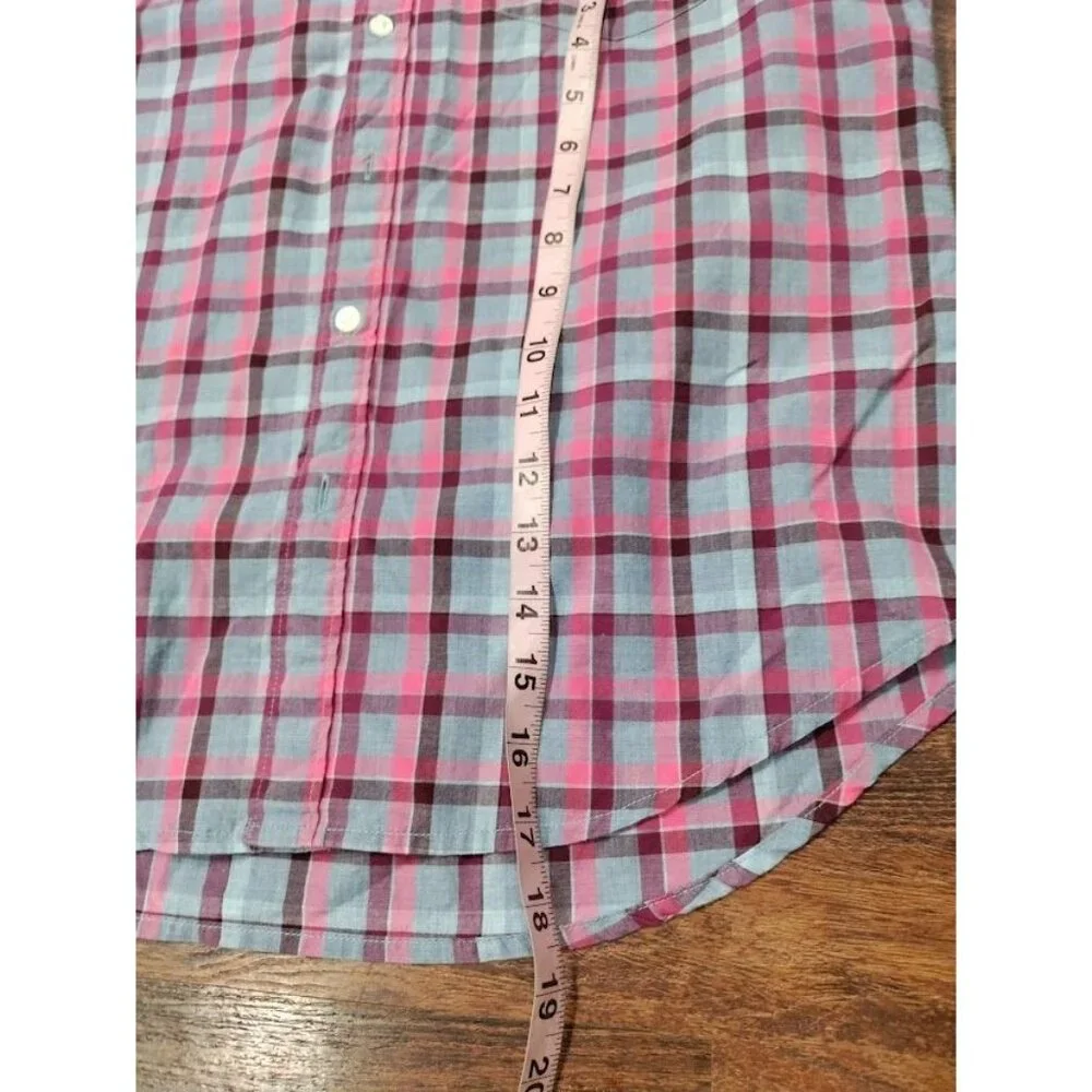 Bonobos Plaid Slim Fit Long Sleeve Button Down Shirt Blue/Pink Men's L Short - Picture 9 of 10